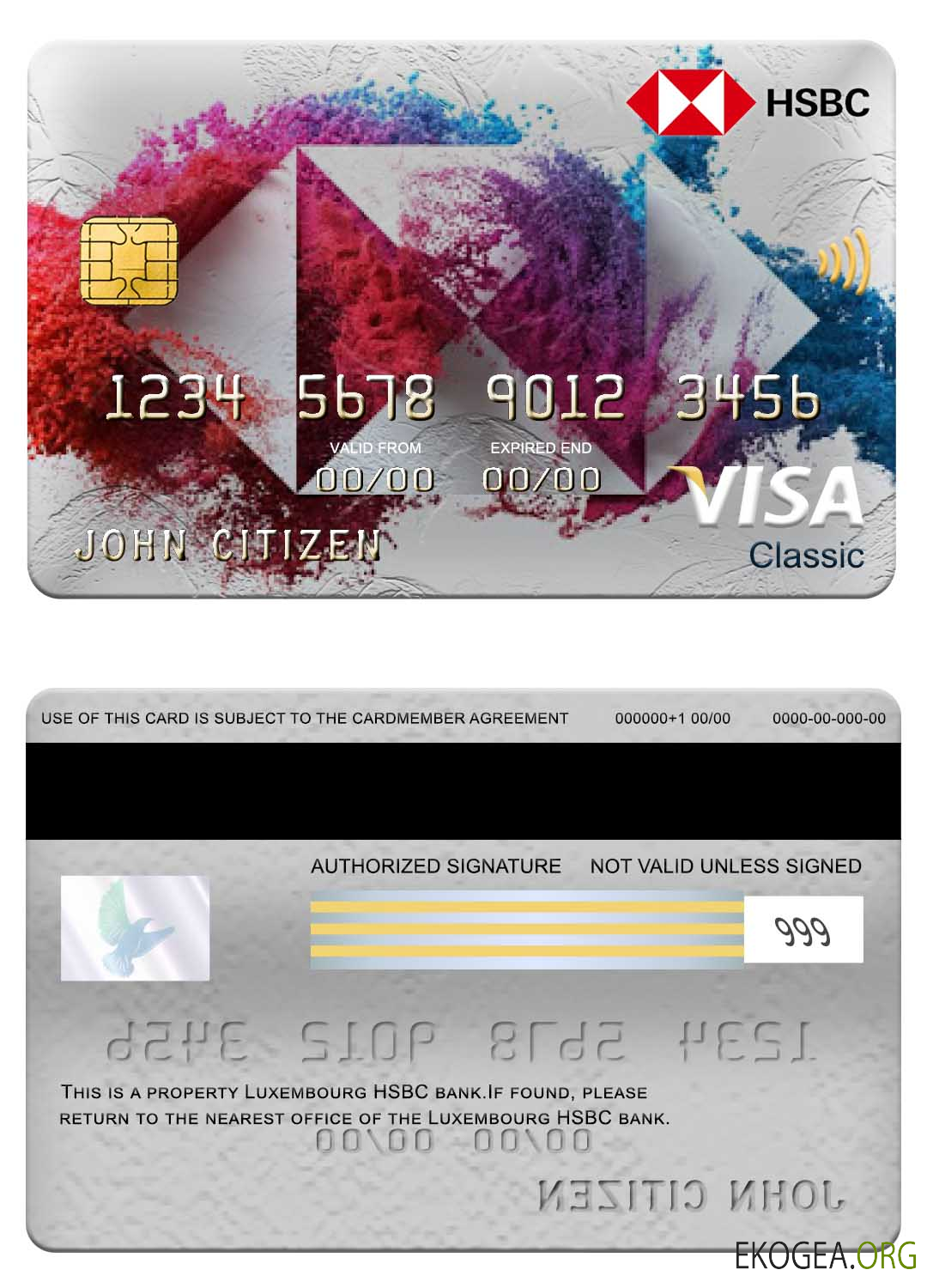 Carte visa classique de la banque HSBC luxembourgeoise